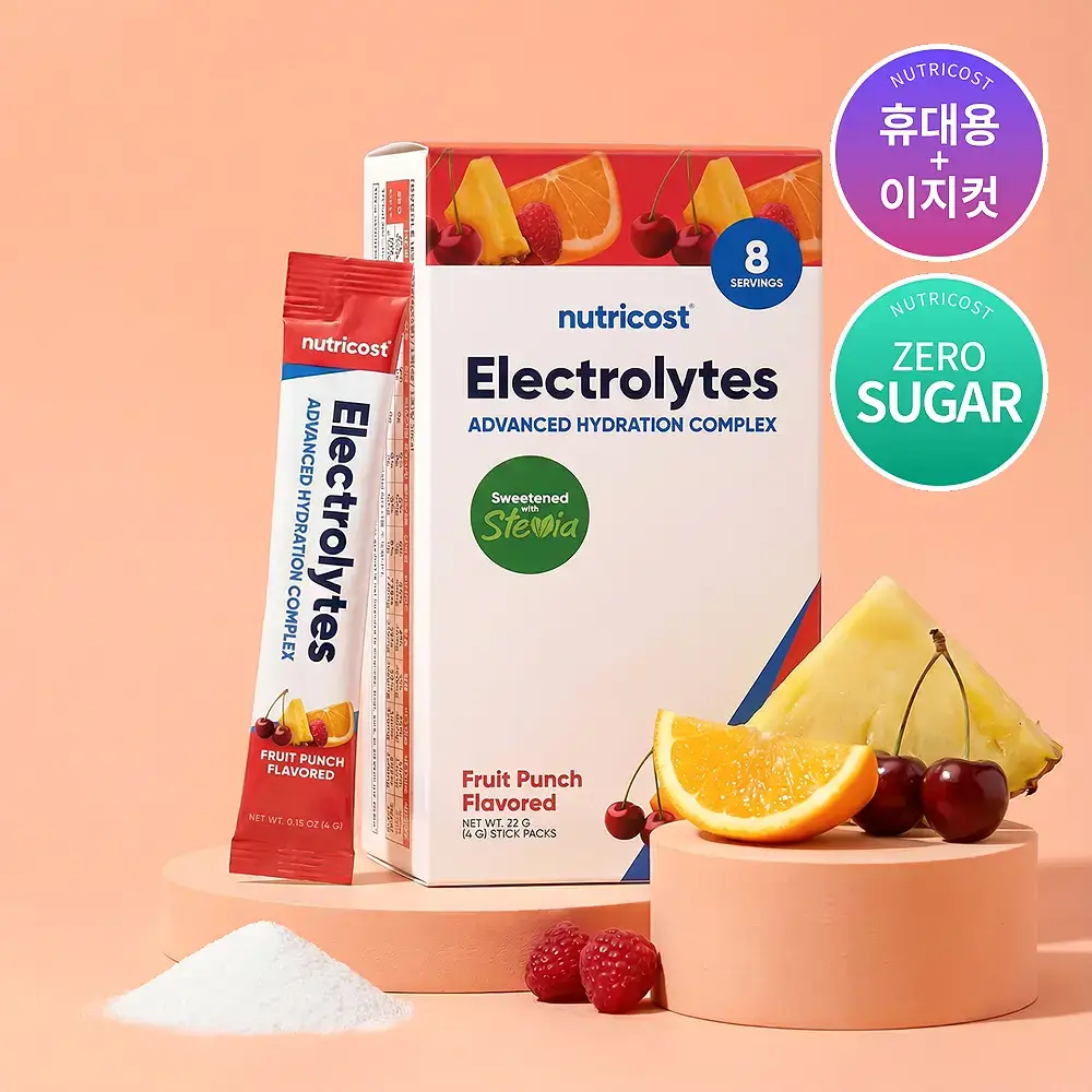 [올영단독] 뉴트리코스트 전해질 하이드레이션 과일펀치향 케이스 8개입